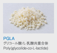 PGLA
            グリコール酸/L-乳酸共重合体	
            Poly (glycolide-co-L-lactide)